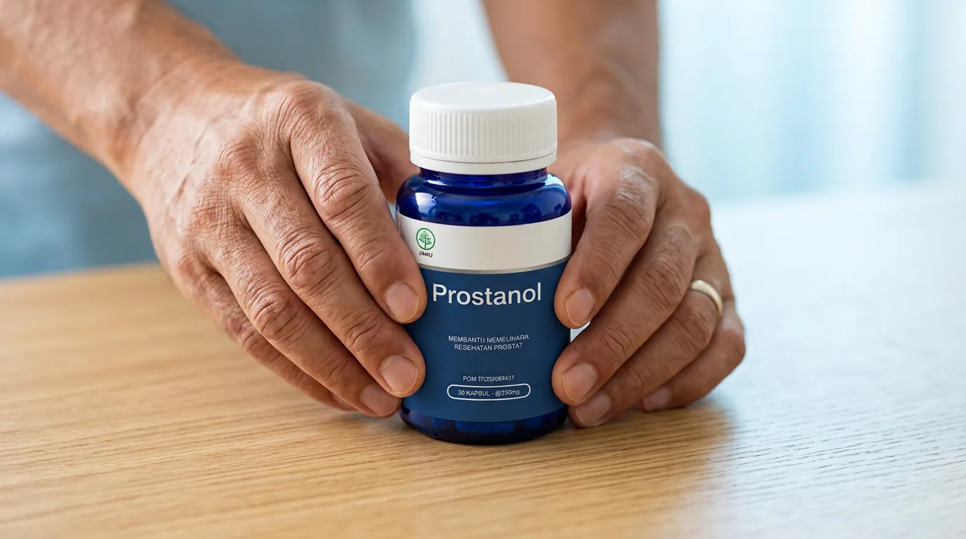 Botol Prostanol di tangan